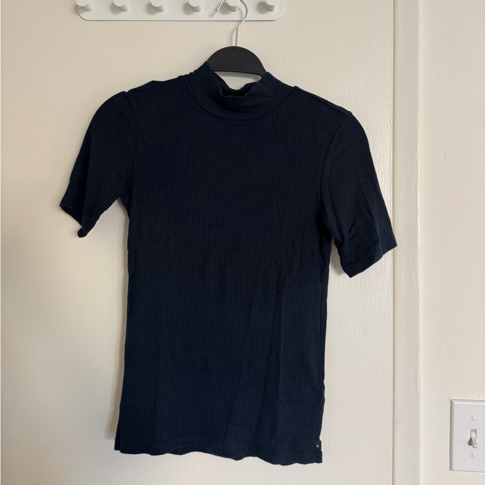 Scotch & Soda Navy Ribbed Top